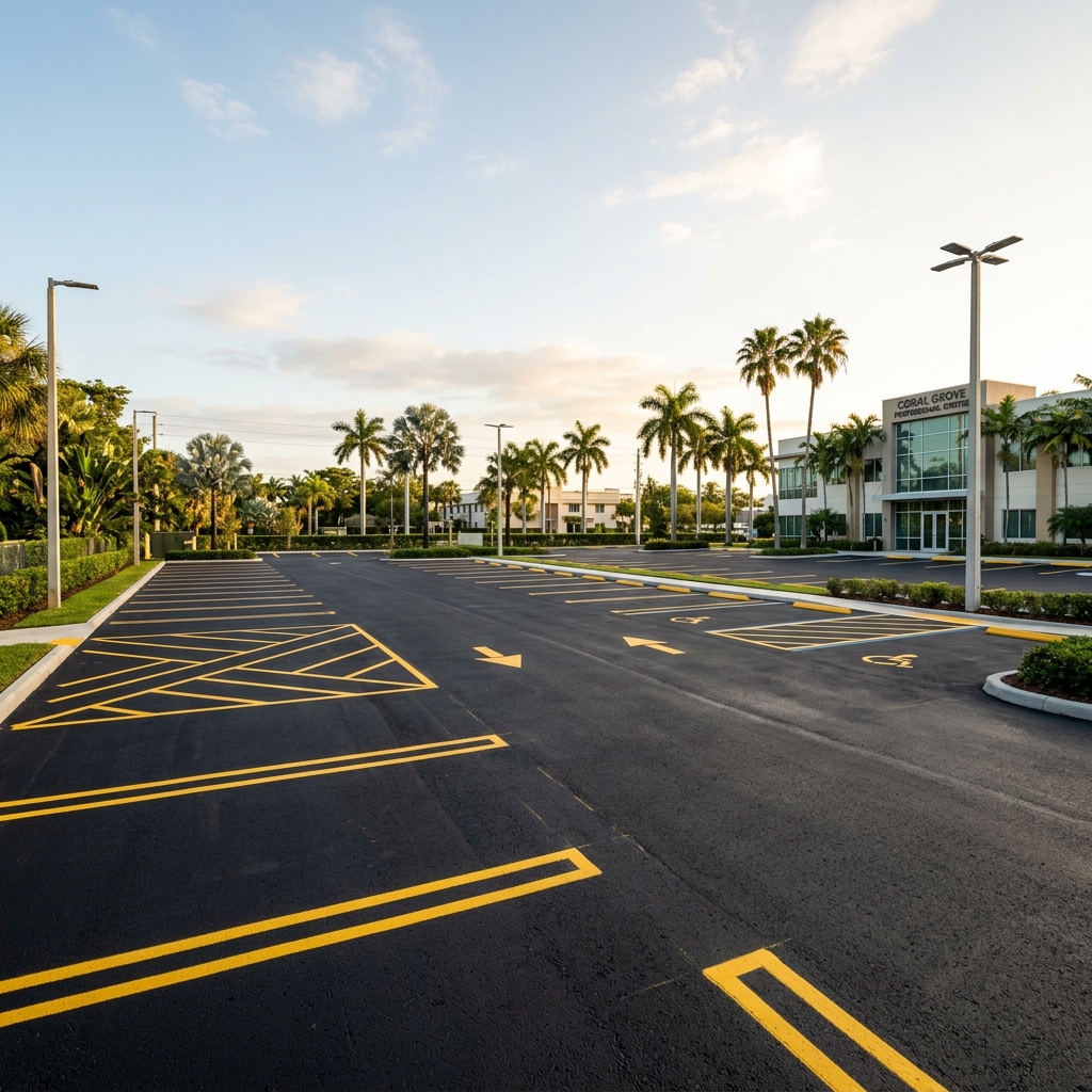 Commercial asphalt repair near Atlantic Dunes Park in Delray Beach